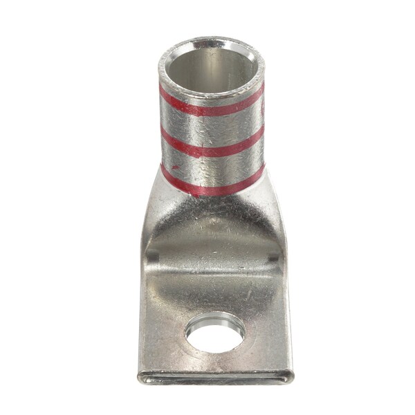 One-Hole Compression Lug, 1 to 2 in Stud, Standard Barrel, Copper, Red
